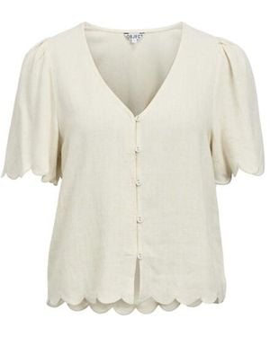 Object Objsanne 2/4 Lo V-Neck Top Noos 23048114 Sandshell - Wit