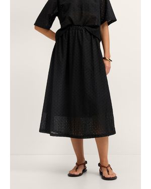 Bugatti Damen Rok Met Gaatjespatroon - Zwart