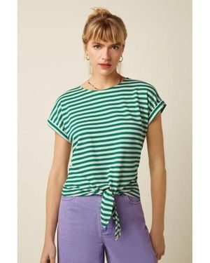 King Louie Aria Knot Shirt Chobito Stripe Ultra Geen 09708 - Groen