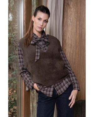 Maicazz Volterra Fa26.20.515 Blouse Check - Bruin