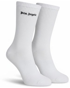 Palm Angels Lange Katoenen Sokken Pwra007F23Fab0020110 - Wit
