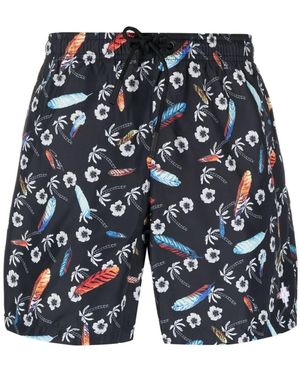 Marcelo Burlon Zwembroek Met Hawaï-Print - Blauw