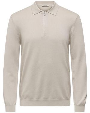 Only & Sons Onswyler Life Reg Half Zip Polo - Grijs