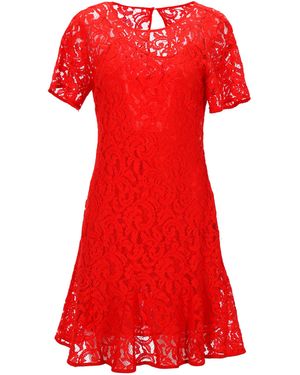 Michael Kors Mini-Jurk Met Korte Mouwen Van Rode Viscose Kant - Rood