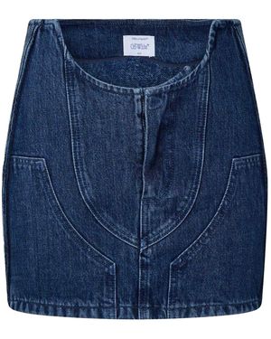 Off-White c/o Virgil Abloh Off Cargo Denim Minirok - Blauw