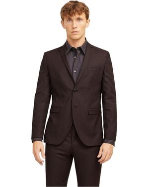 Jack & Jones Jack And Jones Herenblazer Met Één Rij Knopen Van Solaris - Bruin