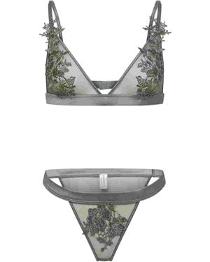 Glamorous String Met Doorschijnende Stof - Grijs