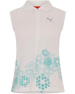 PUMA Half Zip Poloshirt Met Grafische Print - Wit