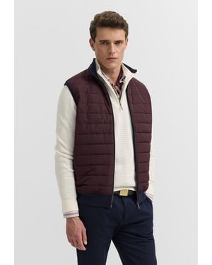 Bugatti Herren Vest: Gewatteerd Vest Van Katoenmix - Rood