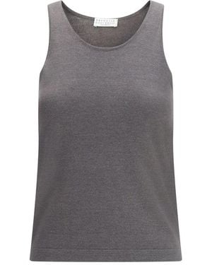 Brunello Cucinelli Gebreide Tanktop - Grijs