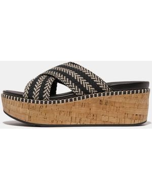 Fitflop Fit Flop Eloise Wedge Cross Sliders - Brown