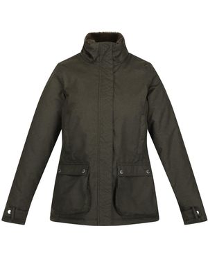 Regatta Leighton Geruite Waterdichte Jas (Donkere Khaki) - Groen