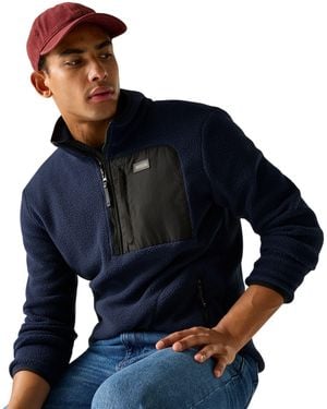 Regatta Frankie Borg Fleecejas Met Kwartrits Voor (Marine, Zwart) - Blauw