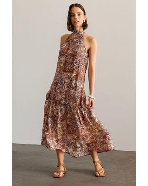 MixRay Maxi Dress - Brown