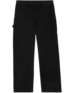 Lacoste Katoen Canvas Timmerman Rechte Broek - Zwart