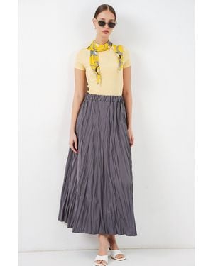 Bigdart Textured Maxi Skirt - Purple