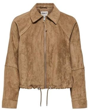 ONLY Onllixa Ls Faux Suede Jacket Cc Pnt Camel - Naturel