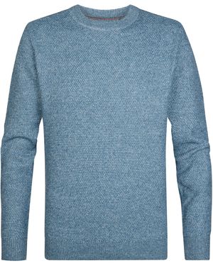 Petrol Industries Gemêleerde Trui Met Ronde Hals Steelstone - Blauw