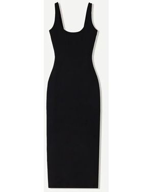 Hiccup Bodycon Basic Midi Dress - Black