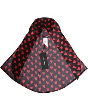 Dolce & Gabbana Printed Heart Silk Scarf - Red