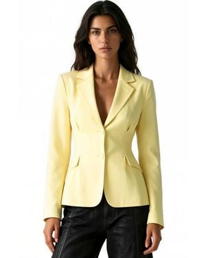 puka Damesblazer Van Crêpe - Naturel
