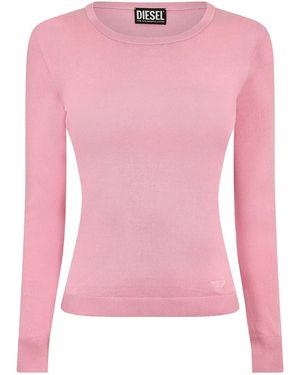DIESEL Fijn Gebreide Ribbed Sweatshirt - Roze