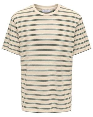 Only & Sons Onsian Reg Ss Stripe Struct Tee 22032819 Mallard - Naturel