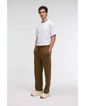 Grimelange Elastic Waist Straight Leg Joggers - White