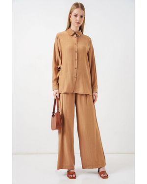 Bigdart Gestructureerde Knop-Up Lange Mouwen Shirt - Wit