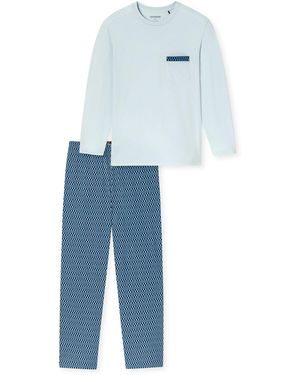 Schiesser Mannen Pyjama Comfort - Blauw