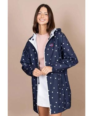 Flotte Witte-Stippen Regenjas Amelot - Blauw