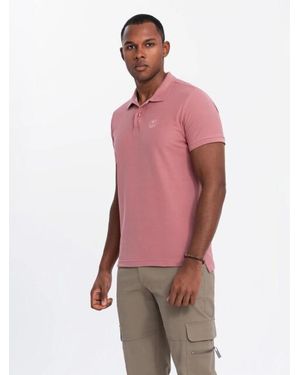 Ombre Poloshirt Korte Mouw Donker 0100-Dro - Rood