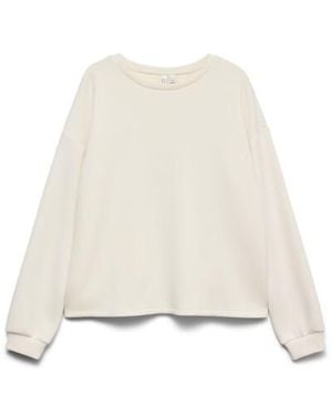 Vero Moda Vmlocca Ls Lace Sweatshirt Jrs Btq Off - Naturel