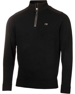 Calvin Klein Geborduurd Logo Raglan Sweatshirt Met Ritssluiting - Zwart