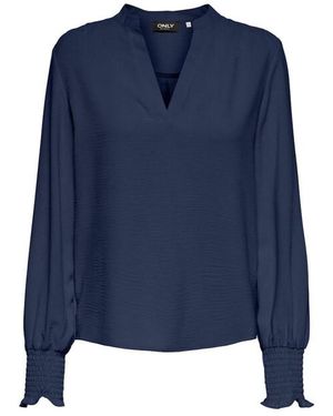 ONLY Top Lange Mouw 15284309 Onlmette - Blauw