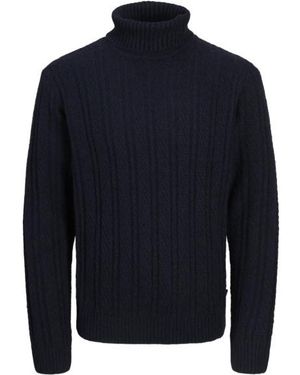 Jack & Jones Jprblatrent Knit Cable Roll Neck Bf - Blauw