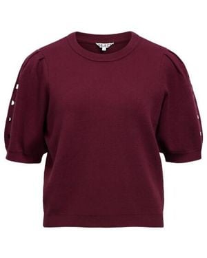 Object Objyuki S/S Re Knit Pullover Noos 23047215 Windsor Wine - Rood