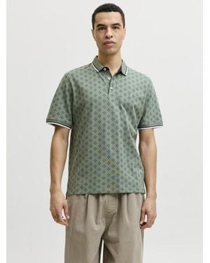 Jack & Jones Jprpaulos Play Aop Blu. Ss Polo - Groen