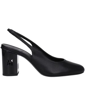 Max Mara Slingback Hakken Vierkante Neus Blokhak - Blauw