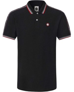 Pretty Green Polohemd Met Logo En Tape Voor - Zwart