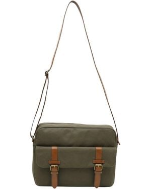 Firetrap Messengertas Van Gewaxt Canvas Groen) - Meerkleurig