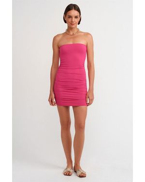 Dilvin Strapless Bodycon Mini Dress - Red