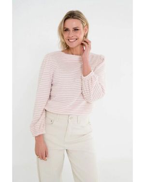 Maicazz Vien Knit Trui Stripe Rose - Wit