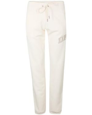 DKNY Logo Geribbelde Manchetten Joggers (Pebble) - Wit