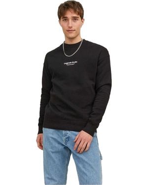 Jack & Jones Jack And Jones Sweatshirt Met Ontspannen Hals - Zwart