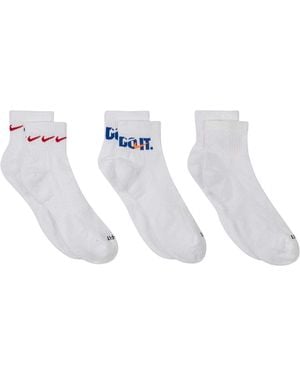 Nike Enkelkousen Voor Volwassenen, Geschikt Voor Dagelijks Gebruik, Met Extra Vulling (Veelkleurig) - Wit