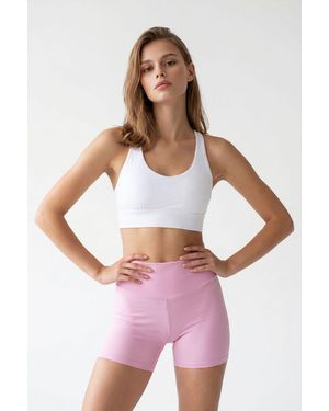 MixRay High-Waist Skinny Cycling Shorts - Pink