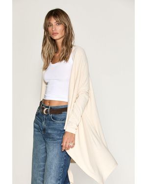 Grimelange Open Front Long Sleeve Cardigan - Blue