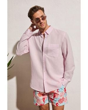 Grimelange Long Sleeve Shirt With Pocket - Pink