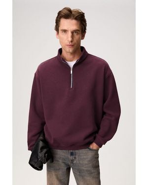 Grimelange Long Sleeve Crew Neck Sweatshirt - Purple